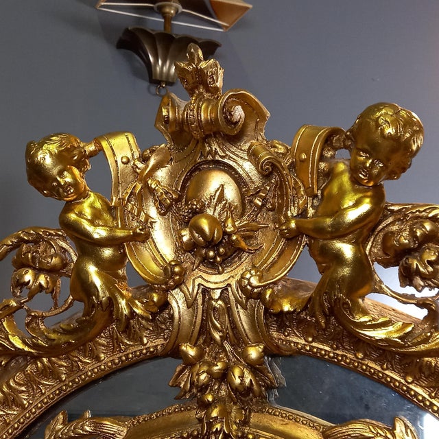 Vintage Oval Rococo Mirror, 1960s For Sale - Image 17 of 18