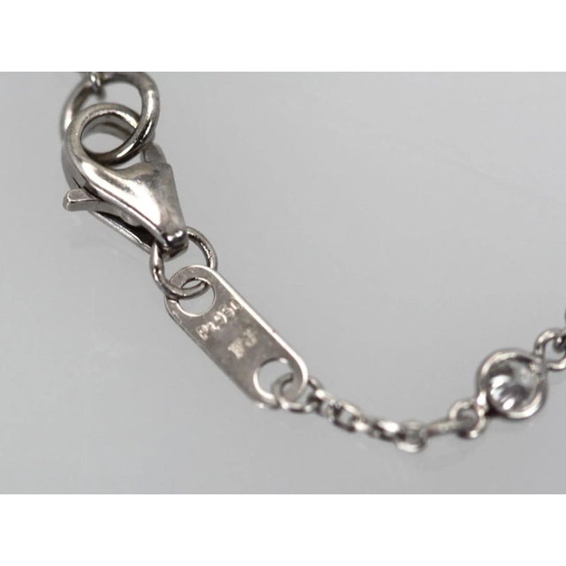 Metal Diamond Platinum Eternity Necklace For Sale - Image 7 of 8