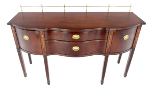 Brass Gallery Crotch Mahogany Serpentine Front Federal Sideboard Thomasvill