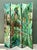 This captivating four-panel room divider is a masterful example of decorative artistry, utilizing the sophisticated verre...