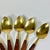 1950s Vintage Hollywood Regency Chinoiserie Appetizer-Dessert Brass & Rosewood Spoons - Set of 7 For Sale - Image 6 of 11