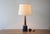 Tall ceramic table lamp from Søholm Stentøj, Denmark. Made circa 1960s. Beautiful shift in glaze colors from caramel brown...