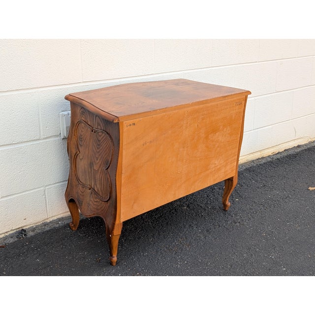 Vintage Henredon Louis XV Carved Walnut 2-Drawer Bombay Commode Chest For Sale - Image 10 of 11