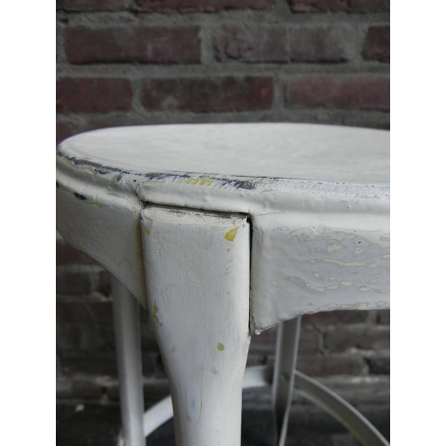 Vintage Industrial Steel Stool, 1950s For Sale - Image 15 of 17