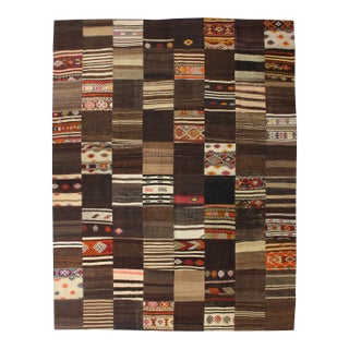 Handmade Antique Patchwork Kilim. 5'7" X 7'9" For Sale