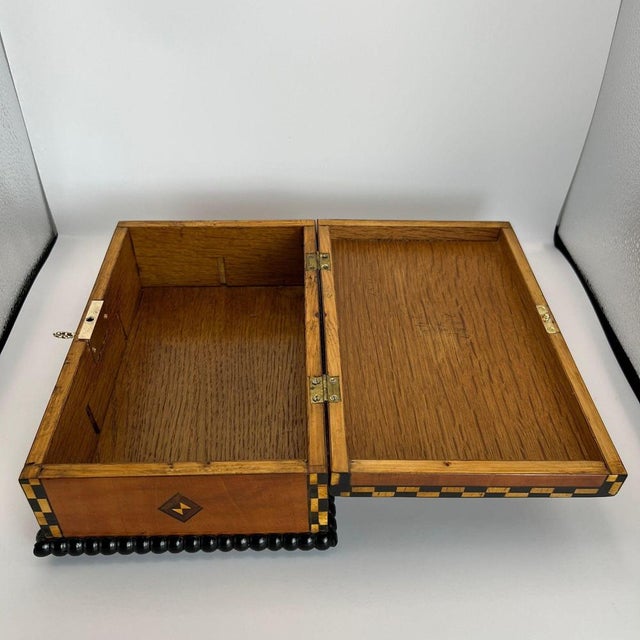 Antique Historicism Box with Birch Inlay, Germany, 1880 For Sale - Image 13 of 18