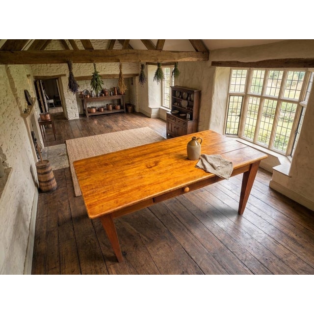 Farmhouse Antique Pine Farmhouse Work Table With Single Drawer, Late 19th Century For Sale - Image 3 of 6