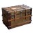 Large Antique Wood Travel Trunk For Sale