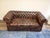 Vintage Leather Chesterfield Tufted Settee Sofa For Sale - Image 9 of 11