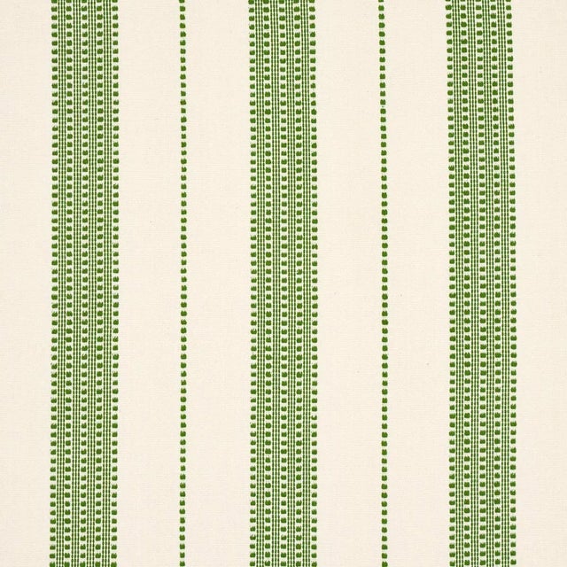 Schumacher Lubeck Stripe Fabric in Green For Sale