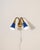 Wall lamp with two adjustable diffusers in blue lacquered metal and brass. Scandinavian production, 1960s. Designed to...