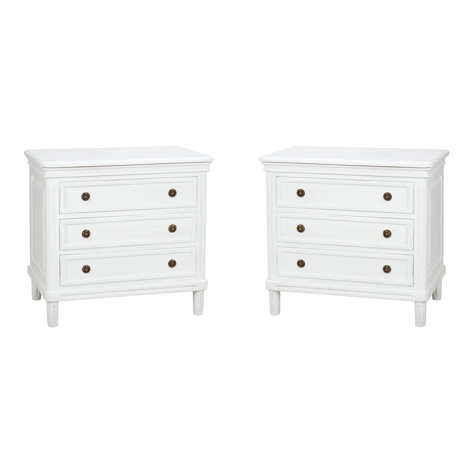 Pair of Rustic White Nightstands | Chairish