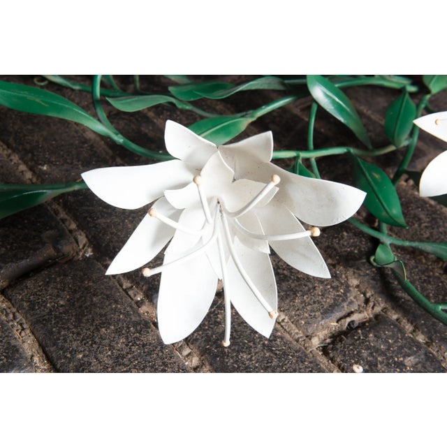 Metal Large Italian Wrought Iron Tulip Wall Decoration For Sale - Image 7 of 12