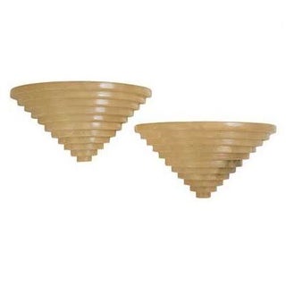 Mid-Century Carved Alabaster Wall Sconces - A Pair For Sale