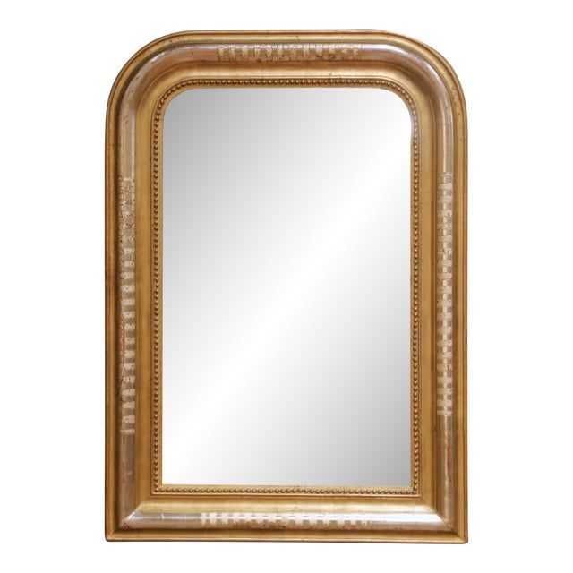 19th Century French Louis Philippe Gilt Mirror With Rounded Corners For Sale