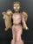 Figurative Vintage Hand Carved Wooden Stnading Angel Playing Lyre Instrument Sculpture For Sale - Image 3 of 8