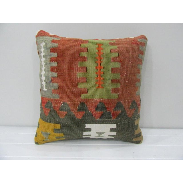 Handmade Decorative Turkish Kilim Pillow For Sale - Image 4 of 4