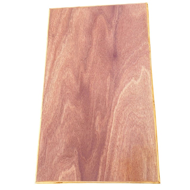 Yellow 1950s Mid-Century Vertically Stacked Rattan Mahogany Top Console Table For Sale - Image 8 of 8