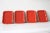 Red Mid-Century, Red and Gold Metal, Scroll Edge Trays - Set of 4 For Sale - Image 8 of 8