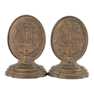 Antique Bradley & Hubbard Nautical Bookends - a Pair