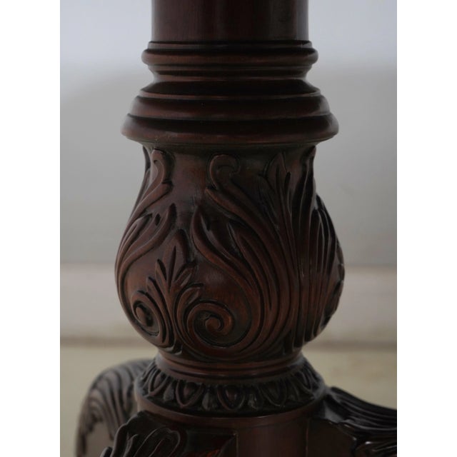 1990s Councill Craftsmen Mahogany Inlaid Double Pedestal Dining Table For Sale - Image 5 of 18