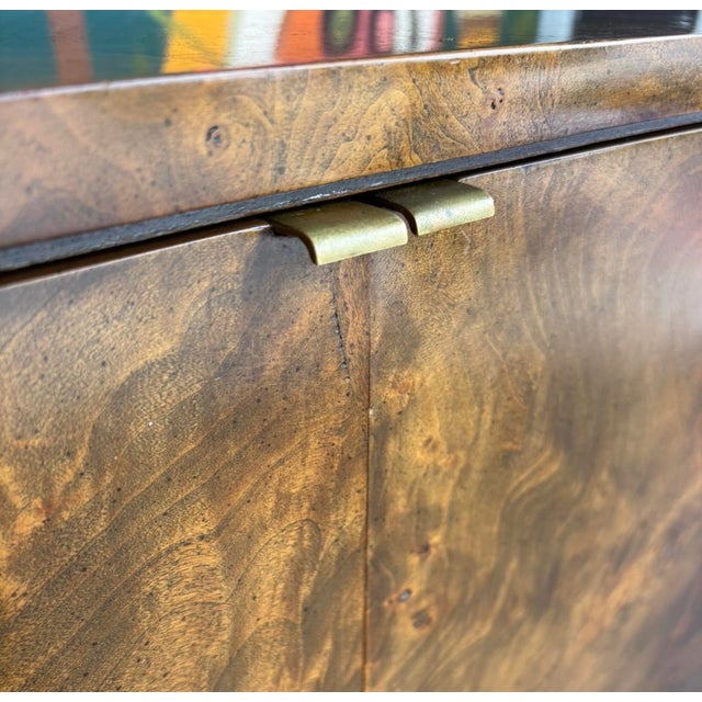 Mid-Century Modern Mid Century Tomlinson Burl & Brass Sideboard For Sale - Image 3 of 13