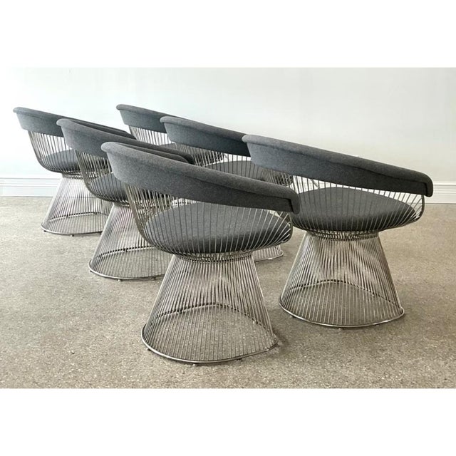 Metal Vintage Platner Style Wire Dining Chairs - Set of 6 For Sale - Image 7 of 12