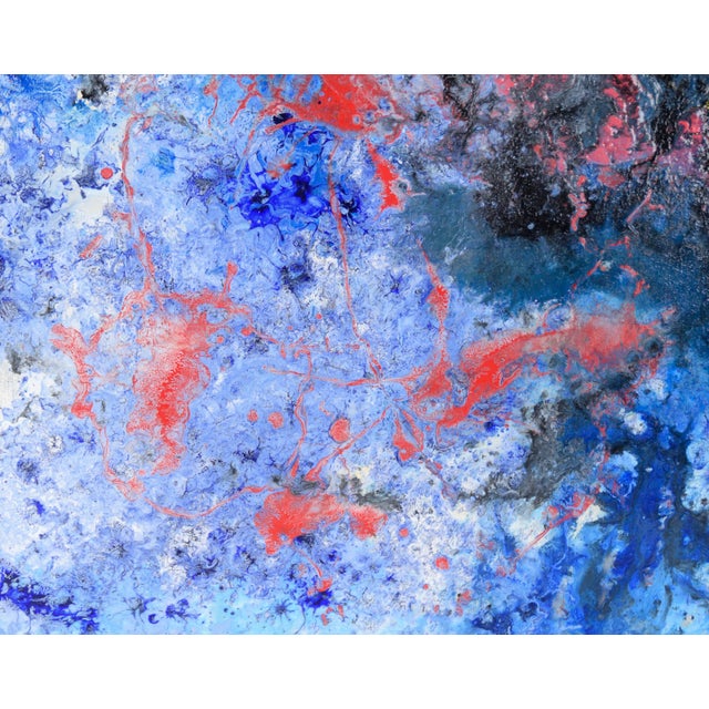 "Only in the Blue Night" Expressionist Composition in Acrylic on Canvas by Charles David Francis For Sale - Image 4 of 9