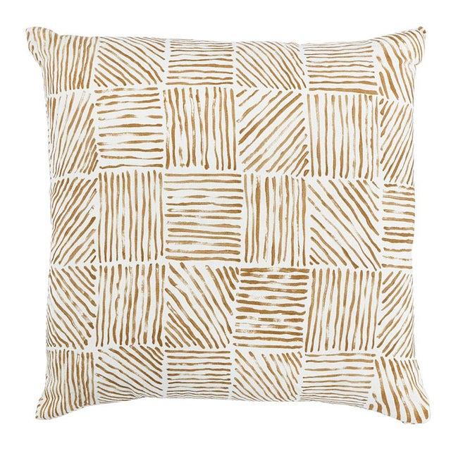 This pillow features Katama by Caroline Z Hurley for Schumacher with a Knife Edge finish. Designed by artist Caroline Z...