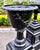 Large Antique Black Cast Iron Garden Urns on Pedestals, Pair, Circa 1900 For Sale - Image 10 of 18