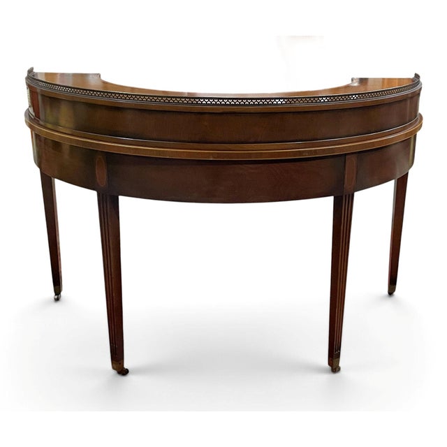 Vintage Regency Carlton House Writing Desk by J. Zonon For Sale - Image 4 of 16