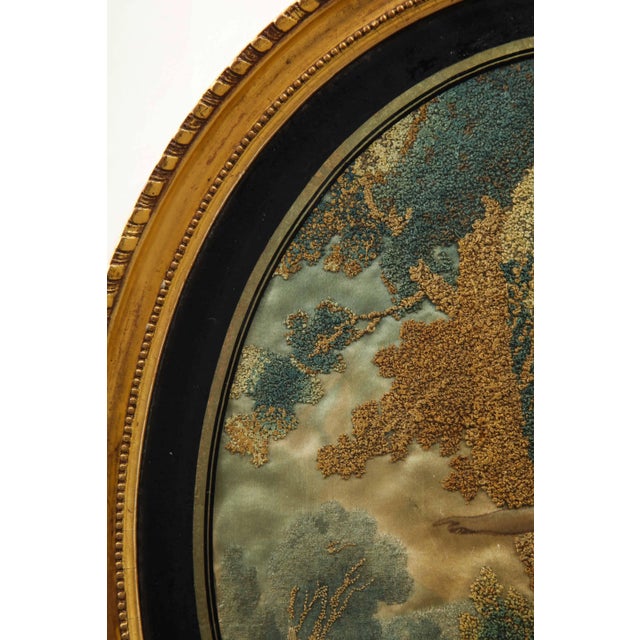 Early 19th Century Regency Stumpwork Oval Picture For Sale - Image 5 of 13