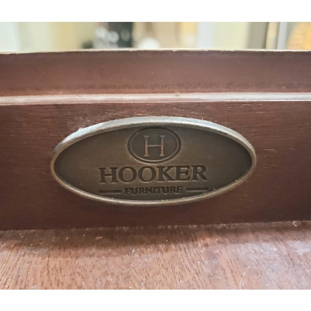 Hooker Seven Seas Desk With Leather Inlay For Sale - Image 10 of 10