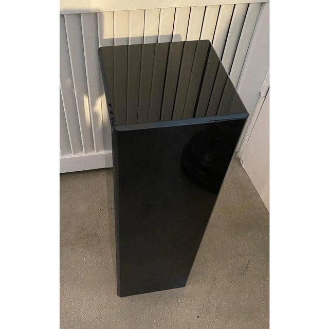 1990s Pedestal Black Lucite 26.5" High For Sale - Image 5 of 13