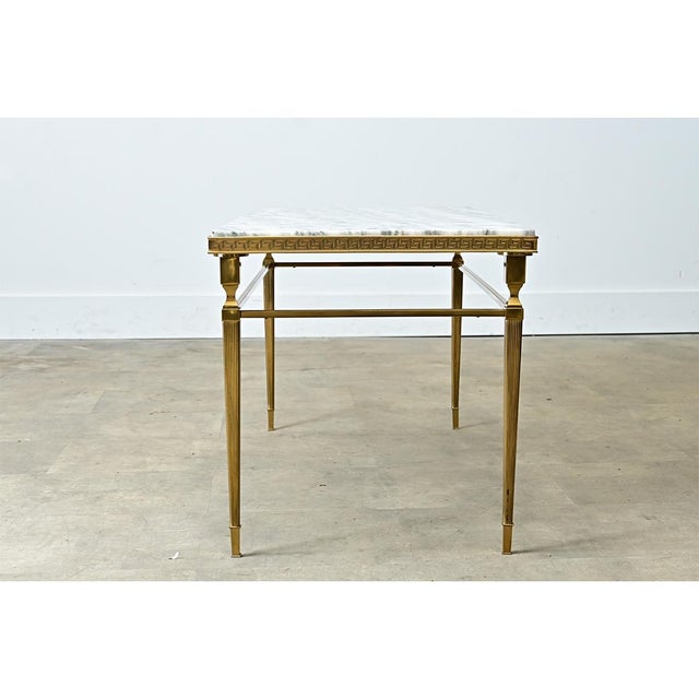 Early 20th Century French Brass and Marble Coffee Table For Sale - Image 10 of 11