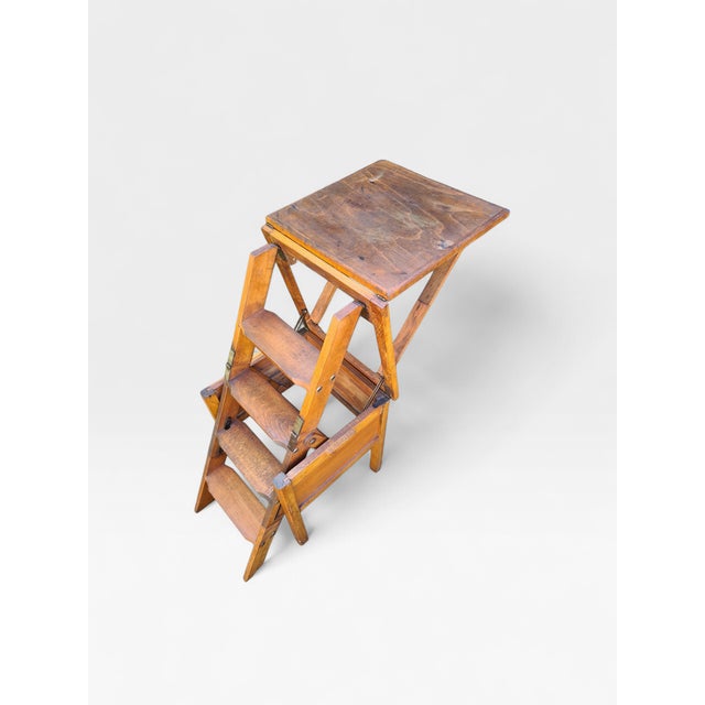 An original wooden stool with a fold-out ladder function, dating from the 1960s–1970s. A practical and decorative 2-in-1...
