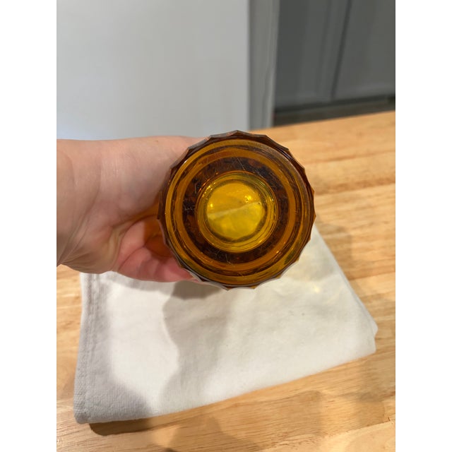 Beautiful Amber colored bohemian art glass vase that is lovely on its own or with other adornments.