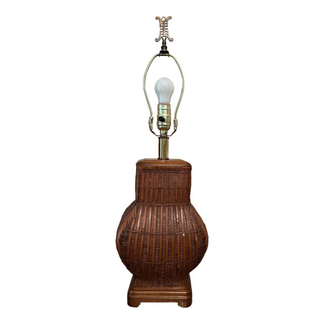 Early 20th Century Bamboo Ikebana Table Lamp For Sale