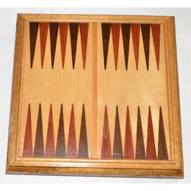 Italian Vintage Carved Wood Backgammon Chess Set Toys Collectables Box Board Never Used For Sale - Image 13 of 17