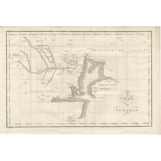 Antique French Engraved Map of Tonkin and Hainan Island, 18th Century For Sale