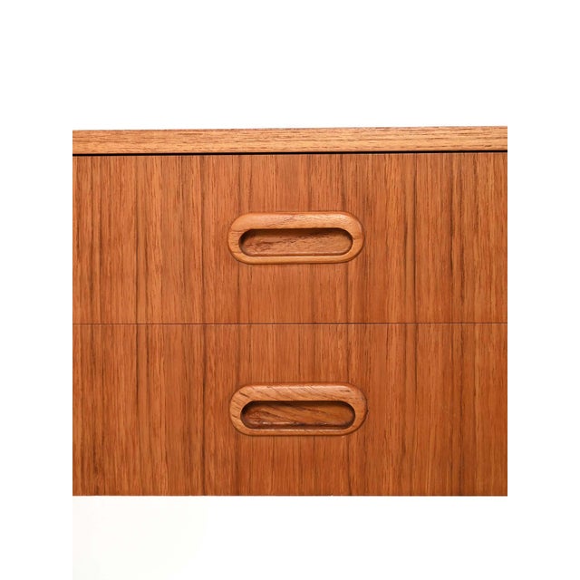 Wood Scandinavian Teak Bedside Table with Two Drawers, 1960s For Sale - Image 7 of 11