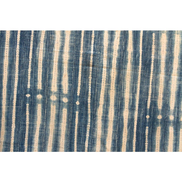 Vintage Malinke African "Sahara Mirage" Indigo Throw For Sale - Image 4 of 6