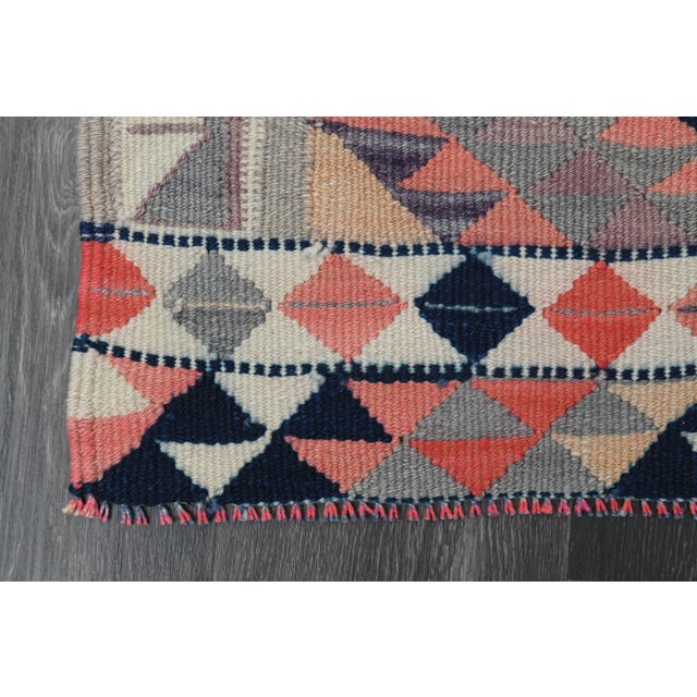 1970s Vintage Turkish Oushak Handmade Wool Cotton Orange Runner Rug For Sale - Image 11 of 11