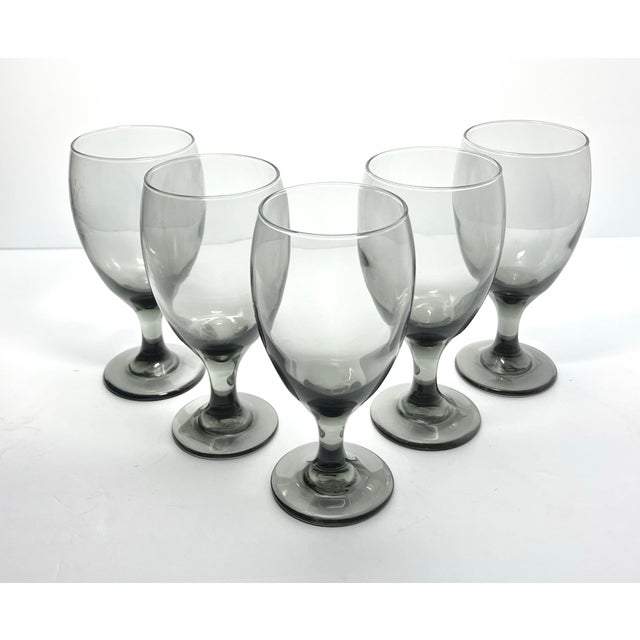 Mid-Century Modern Libbey “Classic Smoke” Set of 6 Water, Iced Tea, or All Purpose Glasses For Sale - Image 3 of 6