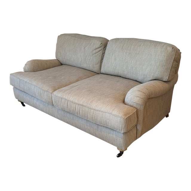 Restoration Hardware English Roll Arm Two Seat Sofa For Sale
