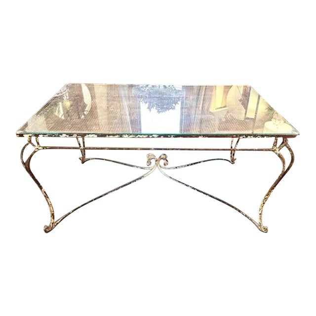 Antique Glass + Iron Table Paris Circa 1920"s For Sale