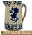 Unusual Antique American Blue Spongeware & Flower Decorated Stoneware Milk Pitcher Circa Late 19th Century For Sale - Image 17 of 18