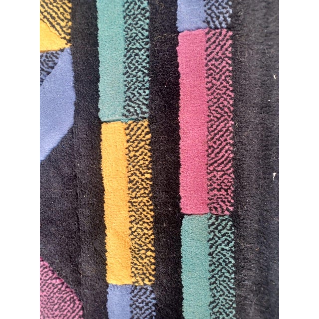 Black Optic Rug by Ottavio Missoni for T&J Vestor, Italy, 1980s For Sale - Image 8 of 10