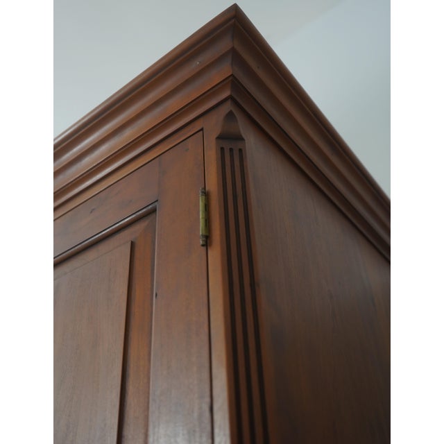 Eldred Wheeler Cherry 2 Piece Armoire Linen Press For Sale - Image 16 of 18