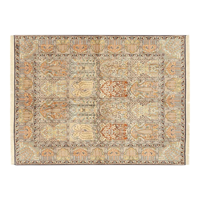 Mid-Century Modern Silk Rug, 1960s For Sale